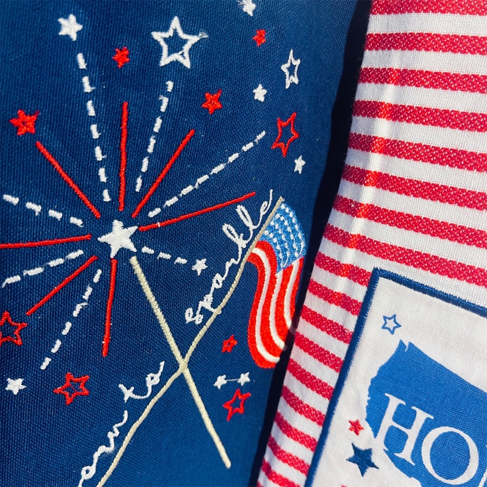 Borne to Sparkle & Home of the Brave Embellished Dishtowels ~ USA Patriotic - Picture 4 of 8